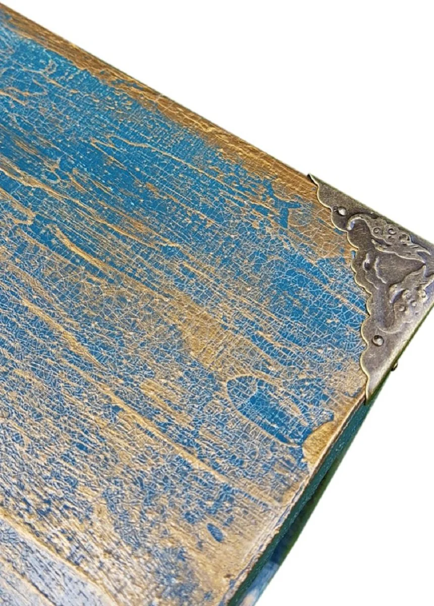 Casa Padrino cómoda de estilo campestre de lujo con 2 puertas y 4 cajones azul antiguo - Gabinete Hecho a Mano de Estilo Campestre