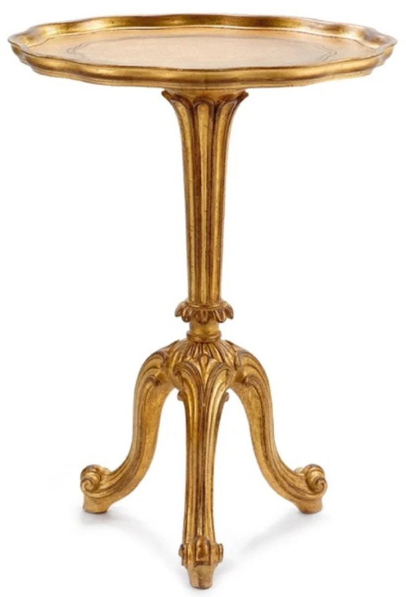 Casa Padrino mesa auxiliar barroco de lujo oro antiguo - Magn¨ªfica mesa de madera maciza de 3 patas de estilo barroco - Muebles de lujo estilo barroco - Calidad de lujo - Hecho en Italia