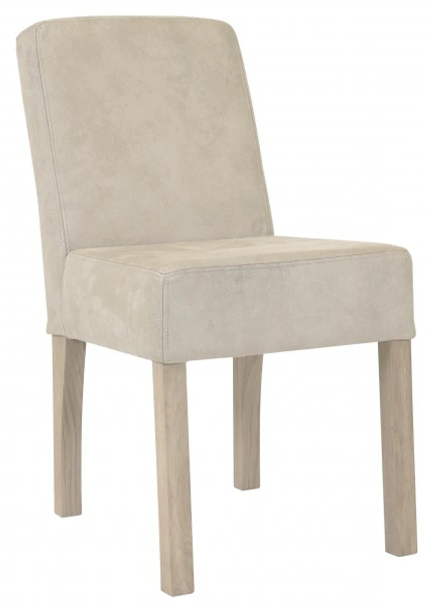Casa Padrino designer dining room chair modef 35 Beige leather - Hotel Furniture - Beech