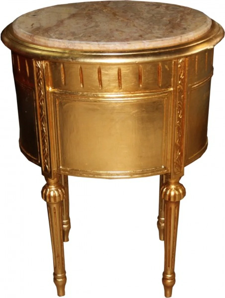 Casa Padrino Baroque Commode gold with marble top H 70 cm, W 52 cm - Bedside console
