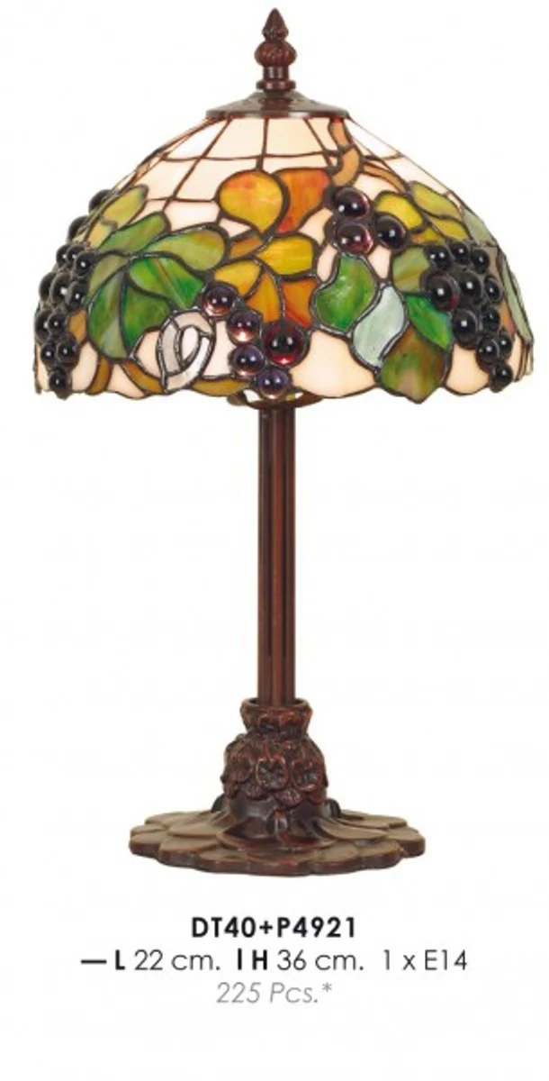 Casa Padrino l¨¢mpara de mesa Tiffany ? 22 x A. 36 cm - L¨¢mpara de escritorio hecha a mano