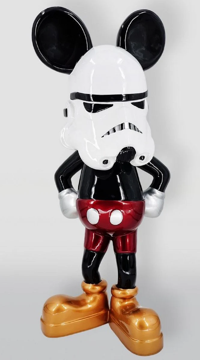 Casa Padrino escultura decorativa XXL negro / blanco / rojo / plata A. 120 cm - Decoraci¨®n de sal¨®n y jard¨ªn