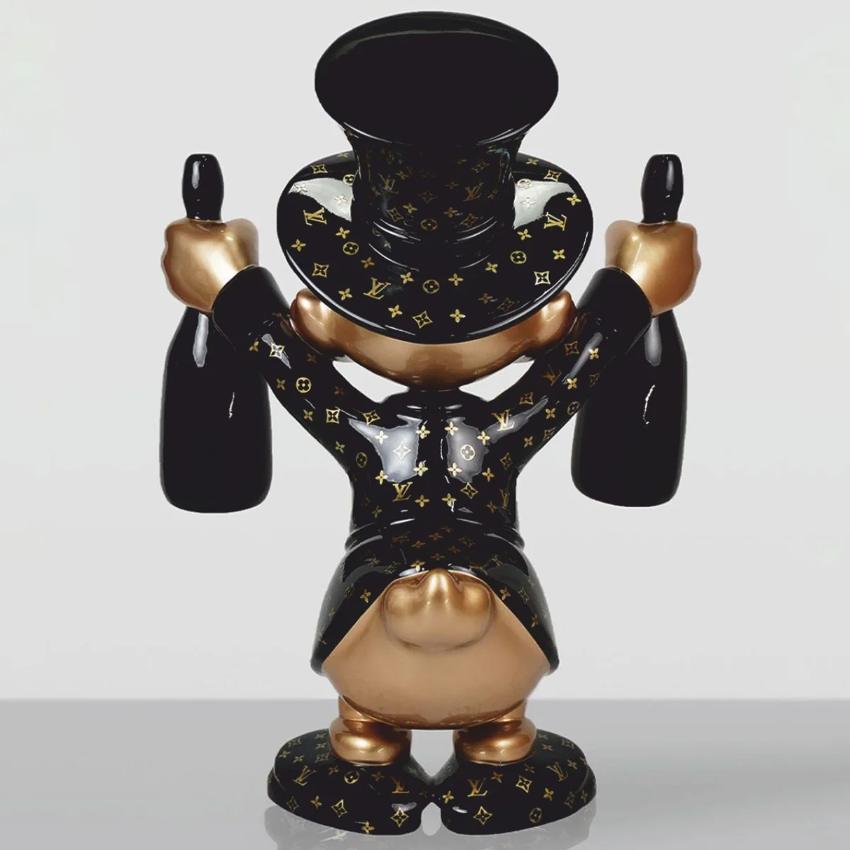 Casa Padrino escultura decorativa XXL pato negro / oro A. 120 cm - Figura decorativa grande