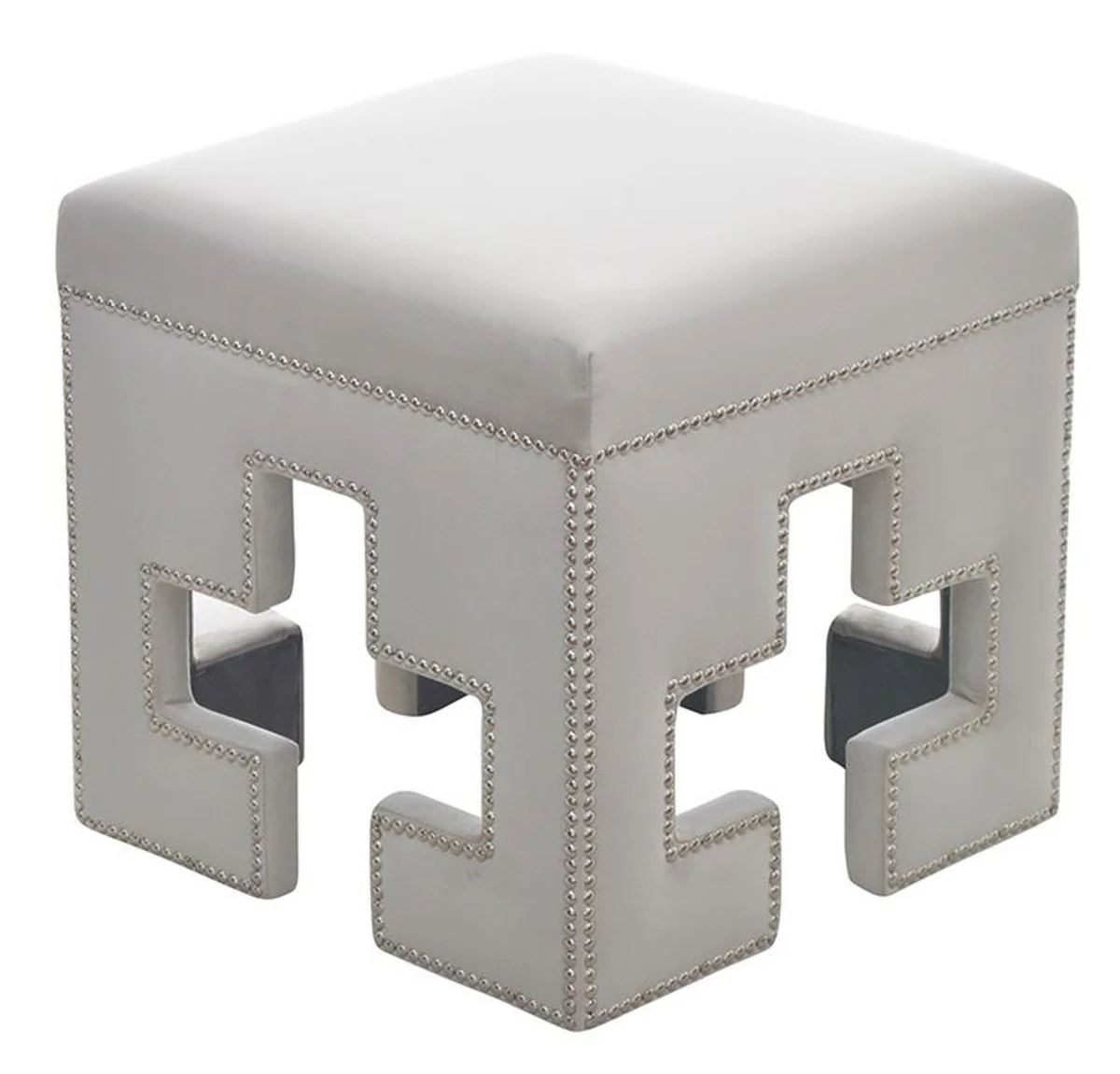 Casa Padrino Luxury Pouf Corner Cross H46.5 x 48 cm - Calidad de lujo - TODOS LOS COLORES - Taburete clásico estilo neoclásico - Muebles