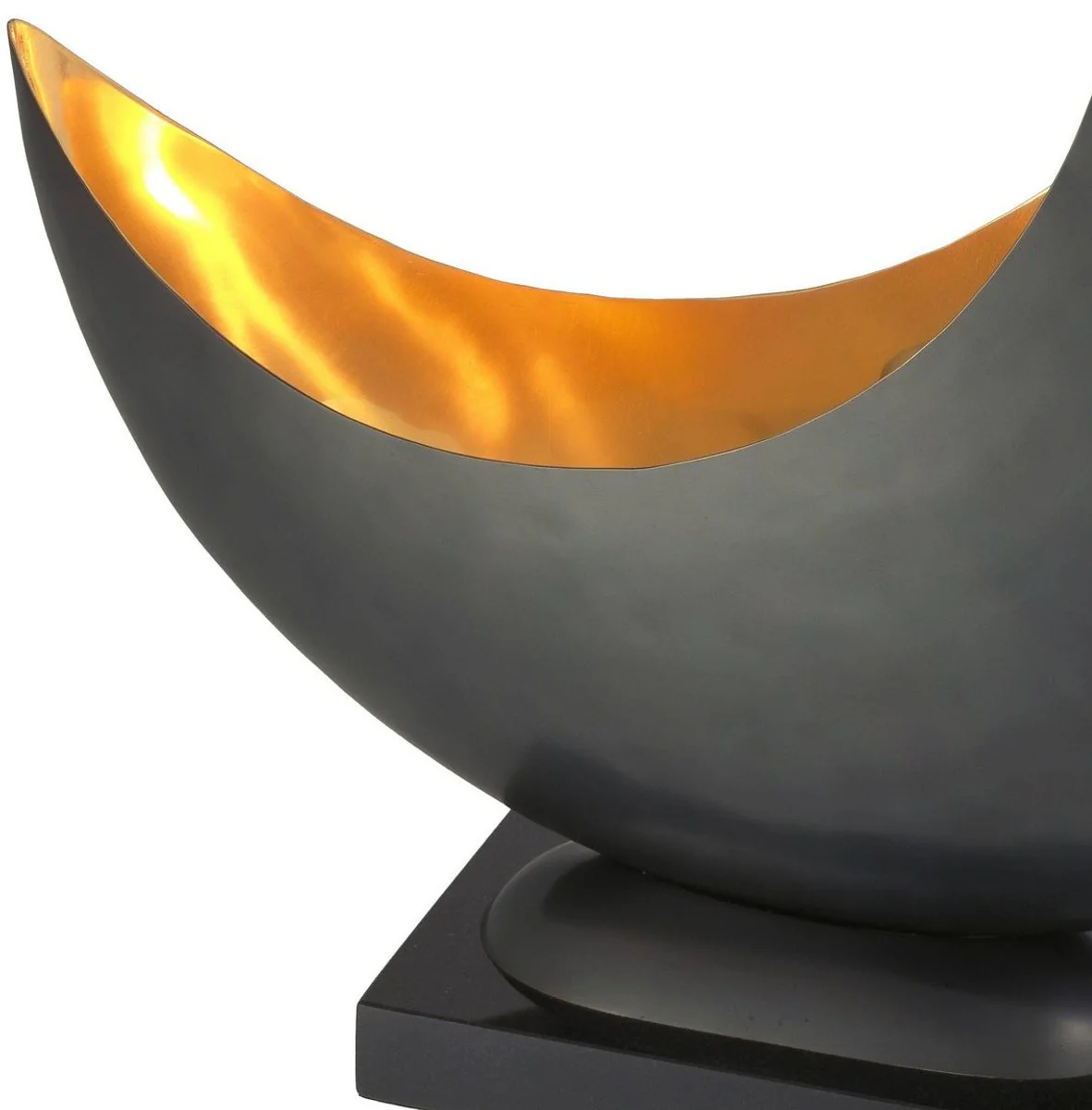 Casa Padrino lámpara de mesa de diseño gris antracita / latón 48 x A. 53 cm - Lámpara de mesa moderna con base de granito - Lámpara de salón