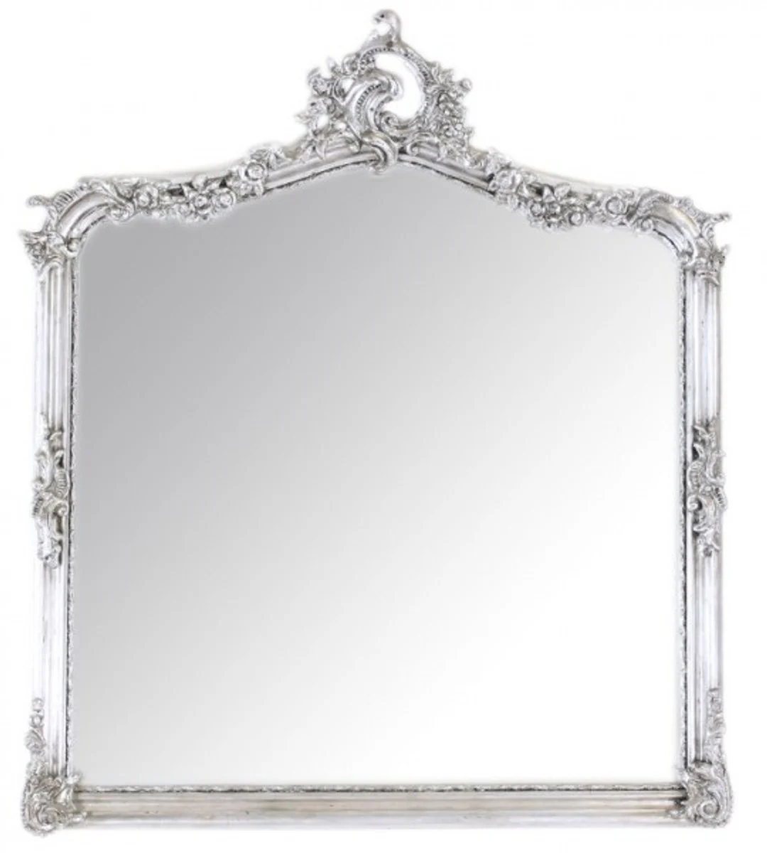 Casa Padrino Baroque wall mirror antique silver - Italian antique style - 115 x 100 cm - Pomp & Sumptuously