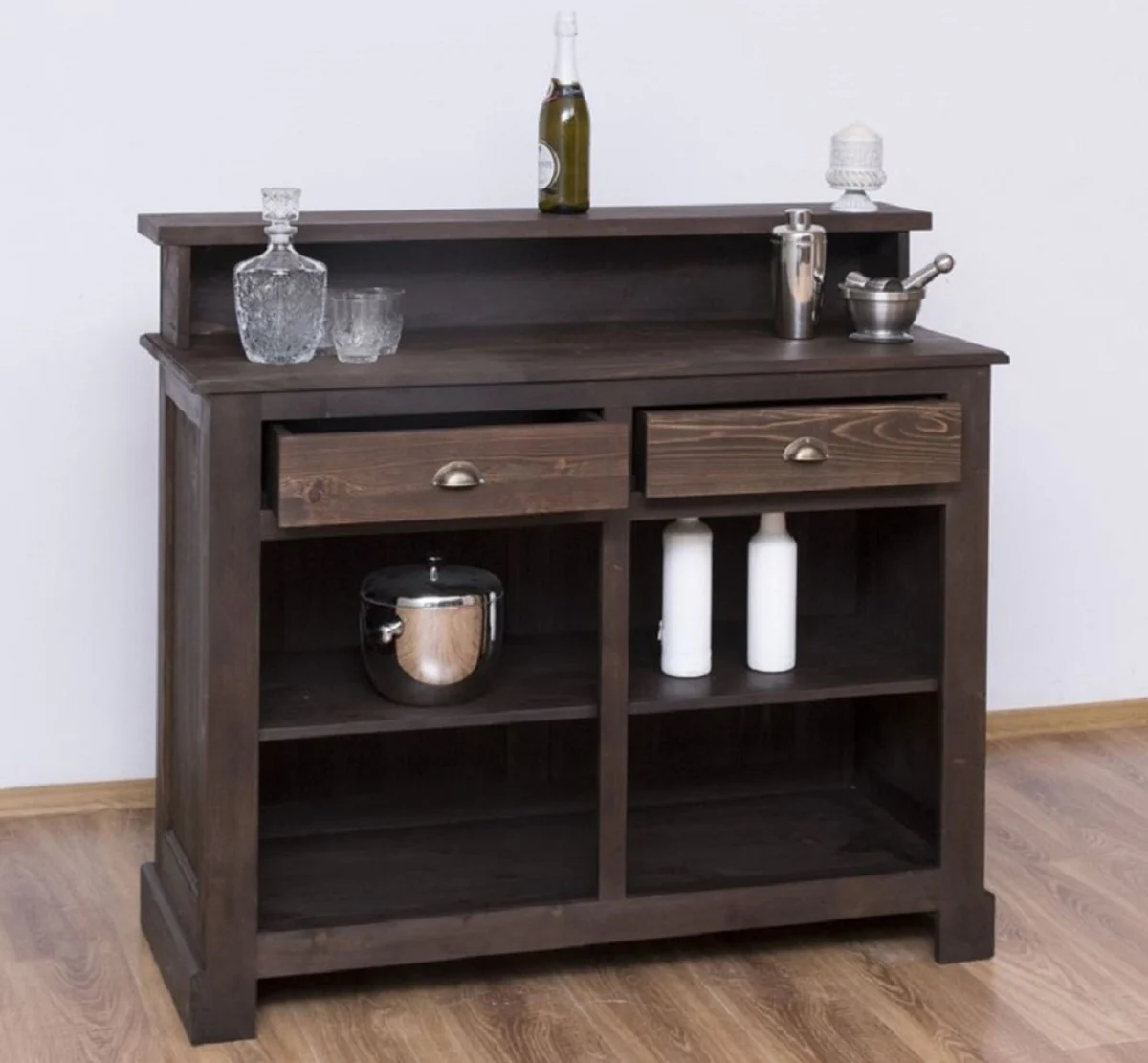 Casa Padrino barra de bar de estilo campestre marr¨®n oscuro 120 cm - Mueble bar