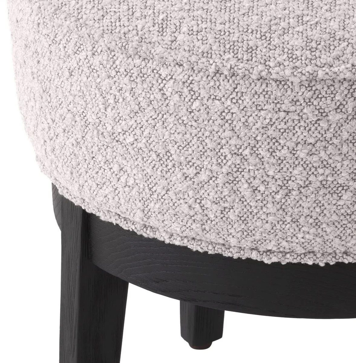 Casa Padrino taburete de lujo gris / negro ? 45,5 x A. 47 cm - Taburete de sal¨®n redondo - Taburete redondo moderno - Muebles de Lujo