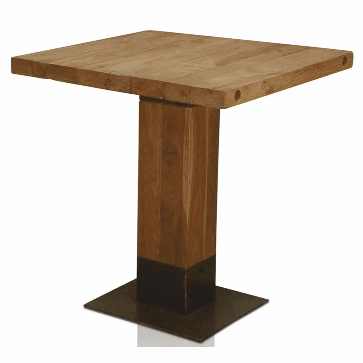 Casa Padrino Mesa de Comedor de Lujo de Madera Maciza Marr¨®n / Negro 70 x Al. 77 cm - Muebles de Comedor