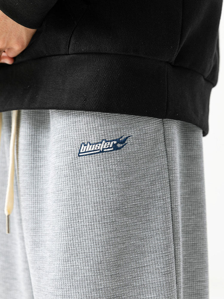Letter Embroidery Waffle Joggers