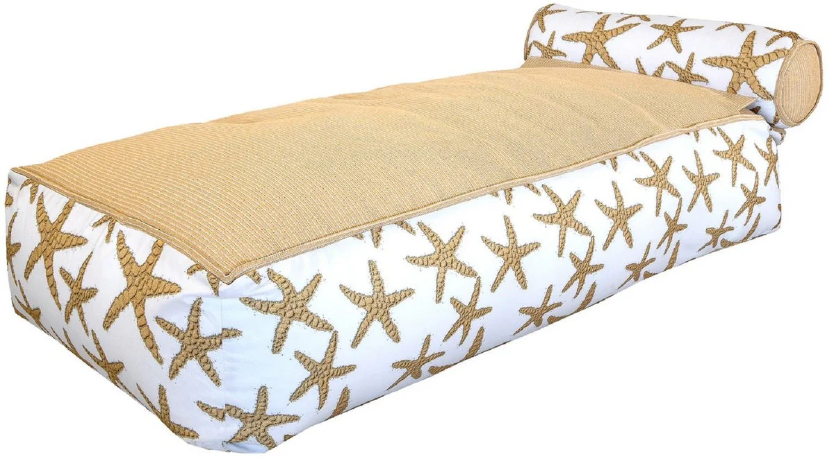 Casa Padrino tumbona de agua de lujo con reposacabezas blanco / beige 180 cm