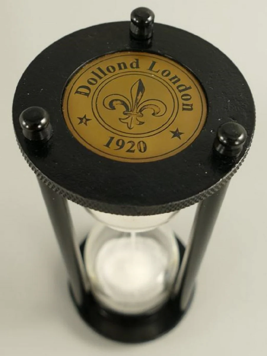 Casa Padrino reloj de arena decorativo negro / blanco Ø 7 x A. 18 cm - Decoración de escritorio - Decoración de salón - Decoración de diseño - Accesorios decorativos