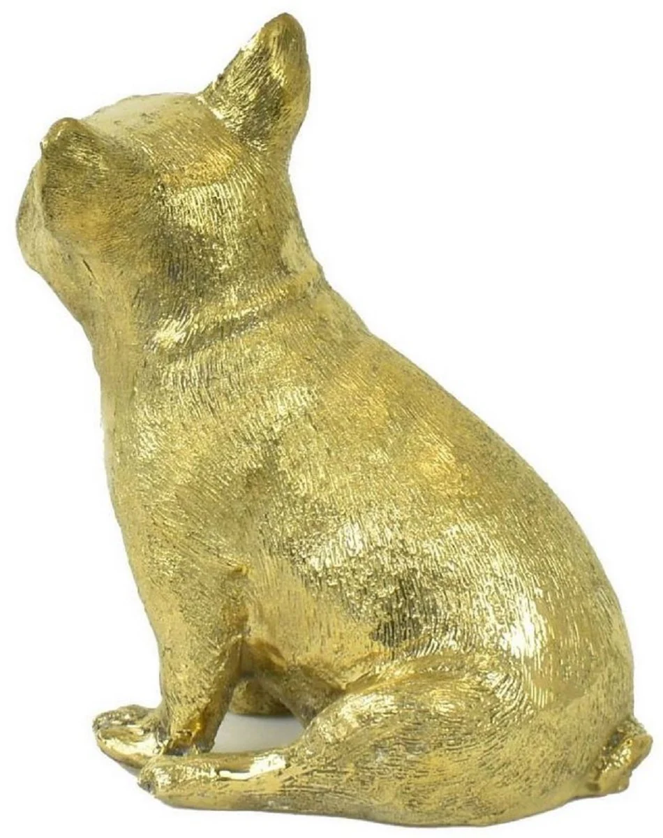 Casa Padrino figura de bronce de lujo perro bulldog oro 21 x 15 x A. 22 cm - Escultura de Bronce - Figura de Decoración - Accesorios de Decoración de Lujo