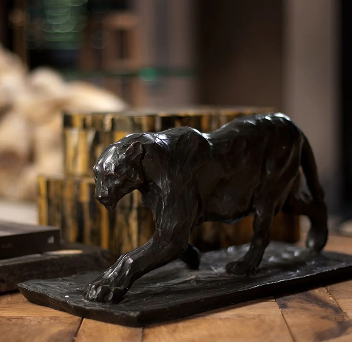 Casa Padrino de bronce dise?ador gr¨¢fico Jaguar 47 x 22 x H. 23 cm - con clase y suntuosamente