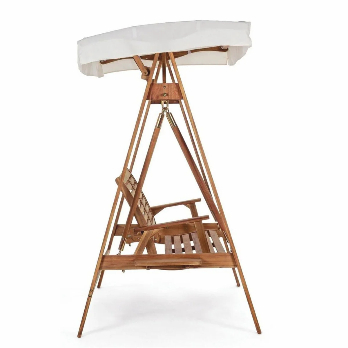 Casa Padrino columpio de Hollywood de lujo marr¨®n / blanco 185 cm - Columpio de jard¨ªn