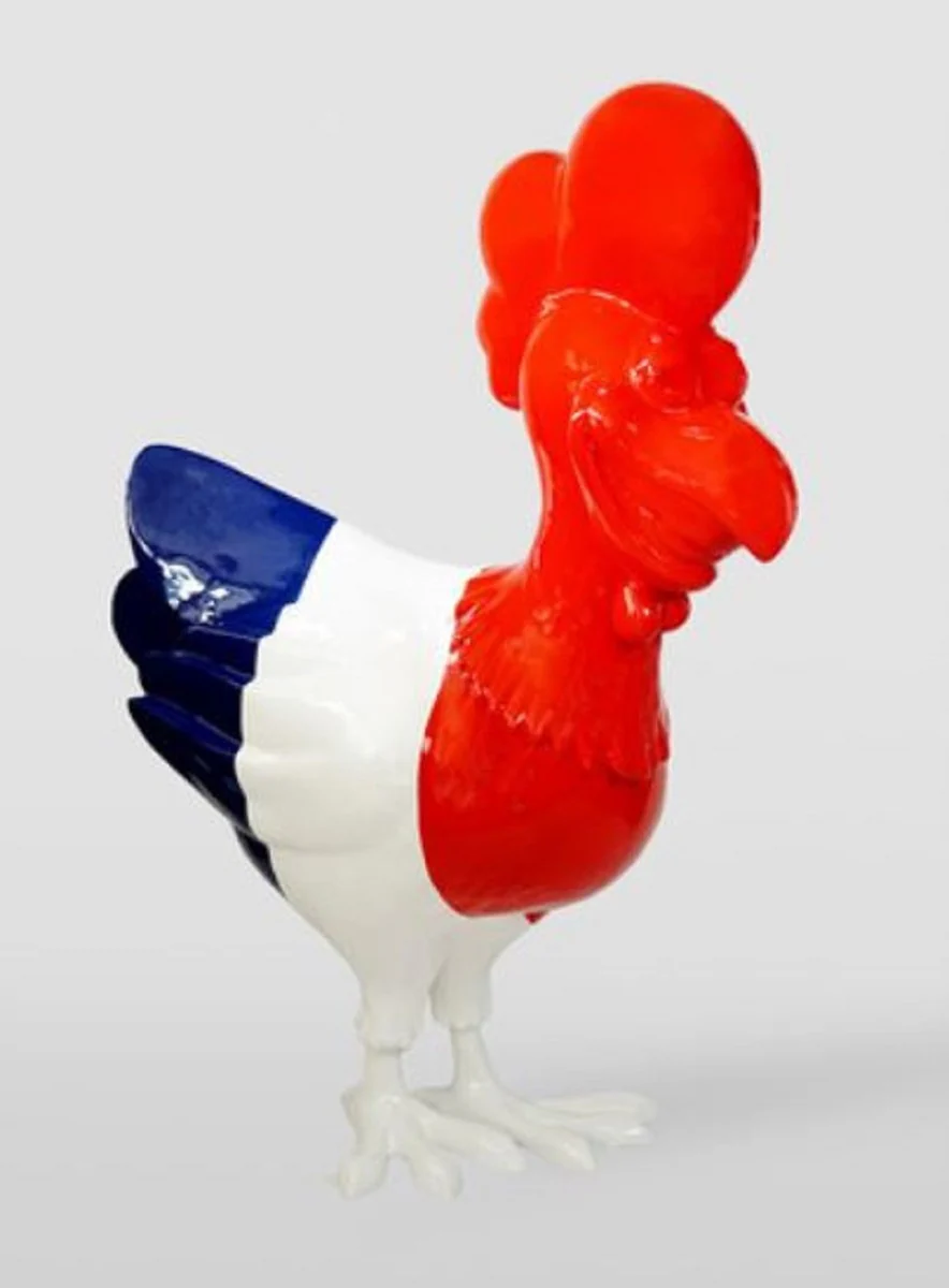 Casa Padrino escultura decorativa XXL gallo rojo / blanco / azul A. 190 cm - Figura gigante de decoraci¨®n de jard¨ªn
