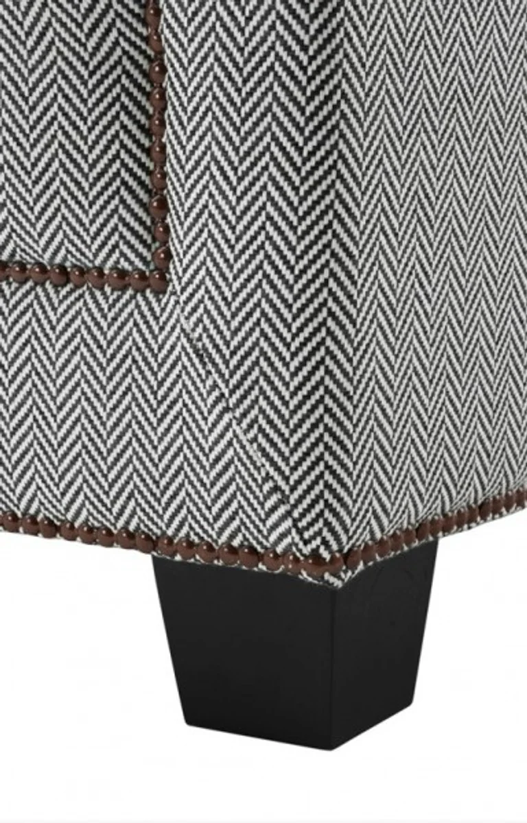 Casa Padrino Chesterfield luxury armchair cube gray herringbone - Club Chairs