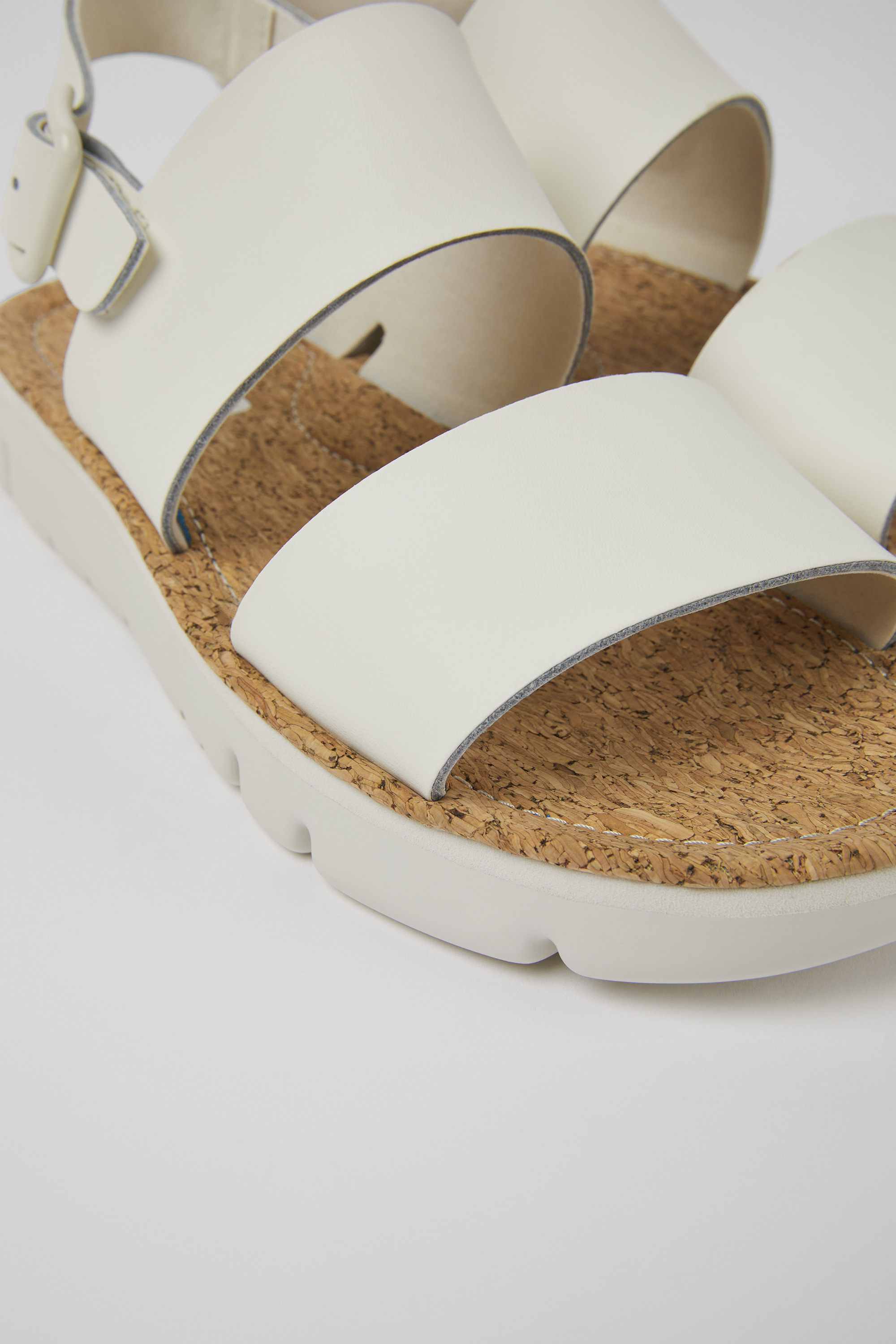 Oruga - White leather sandals for women