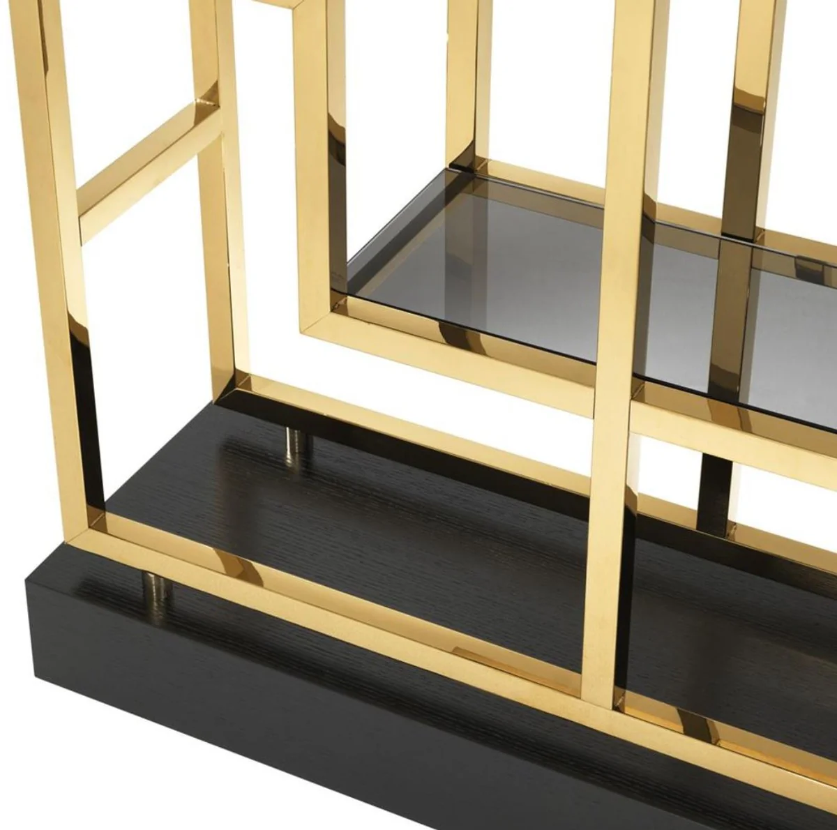Casa Padrino Luxury Living Room Shelf Cabinet Gold / Black 108 x 29 x H. 240 cm - Luxury Furniture