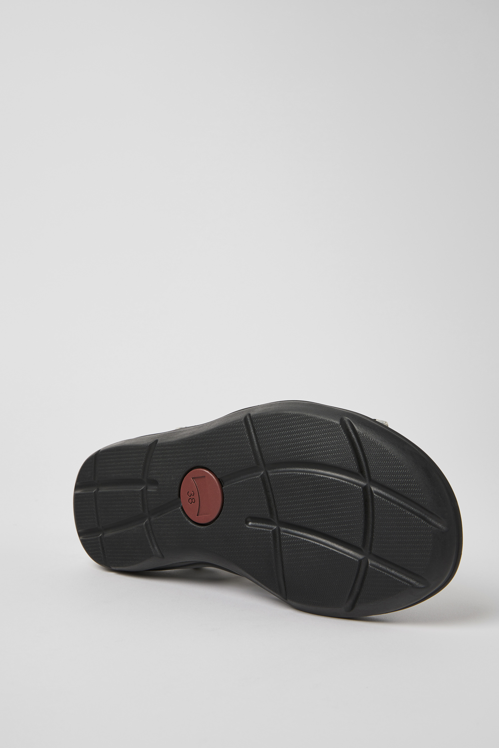 Match - Black and white textile sandals for women