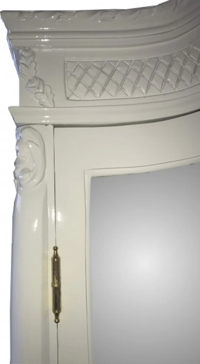 Casa Padrino Baroque wardrobe White high gloss B 110 x H 230 cm Bedroom cabinet - antique style