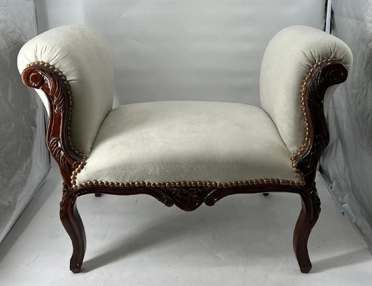 Casa Padrino taburete barroco gris / marr¨®n oscuro - Taburete de estilo antiguo hecho a mano - Taburete de estilo barroco - Muebles de sal¨®n en estilo barroco - Muebles barrocos