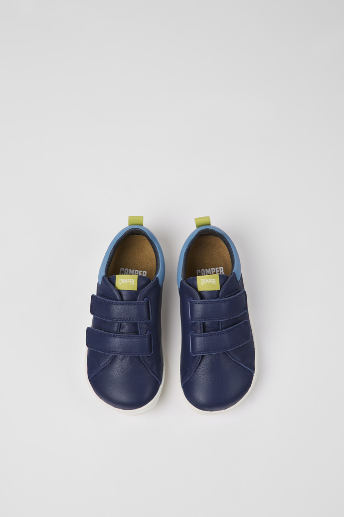 Peu Blue leather shoes for children