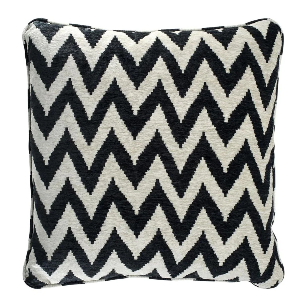 Casa Padrino decorativa almohada de lujo negro / beige 60 x H. 60 cm - Colección de Diseño
