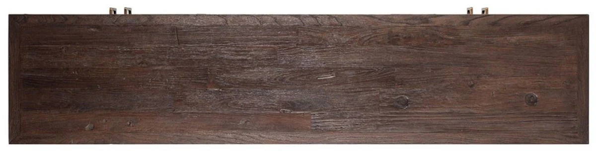 Casa Padrino aparador de lujo marrón / latón 180 x 45 x A. 86 cm - Armario de madera maciza con 4 puertas - Muebles de salón - Muebles de lujo - Interiores de salón - Interiores de lujo