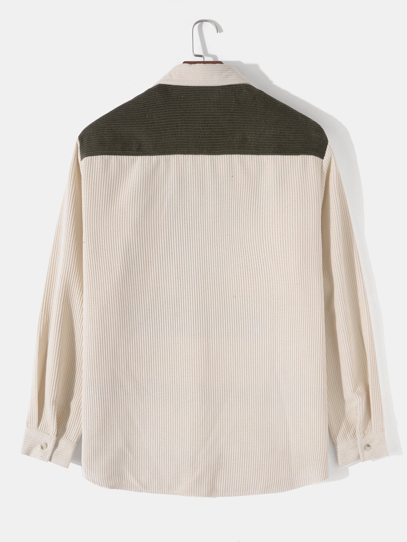 Long Sleeve Corduroy Patchwork Shirt