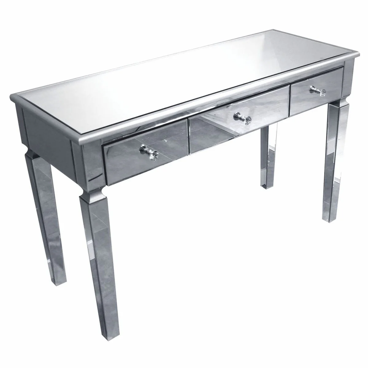 Casa Padrino consola de lujo con 3 cajones 120 cm - Consola con espejo y tablero de vidrio