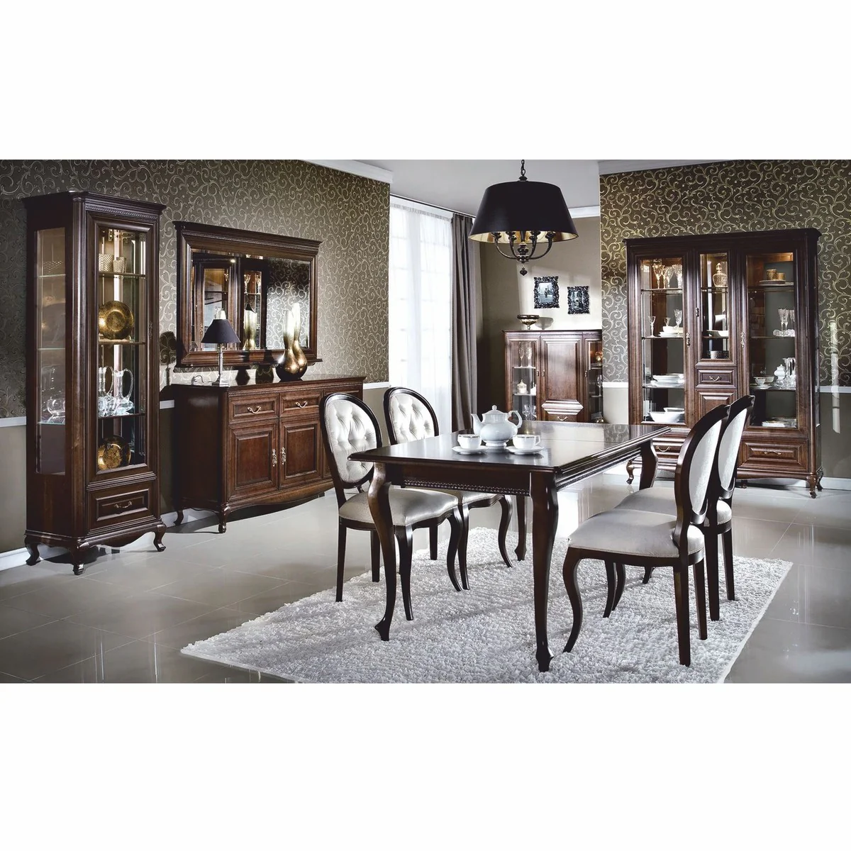 Casa Padrino vitrina barroco de lujo marr¨®n oscuro 148,3 x A. 133,2 cm - Muebles barrocos
