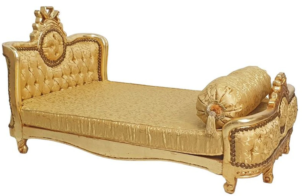 Casa Padrino cama de perro barroco patrón oro / oro antiguo - Cama de perro de estilo antiguo hecha a mano - Magníficos muebles para perros en estilo barroco - Muebles barrocos para mascotas