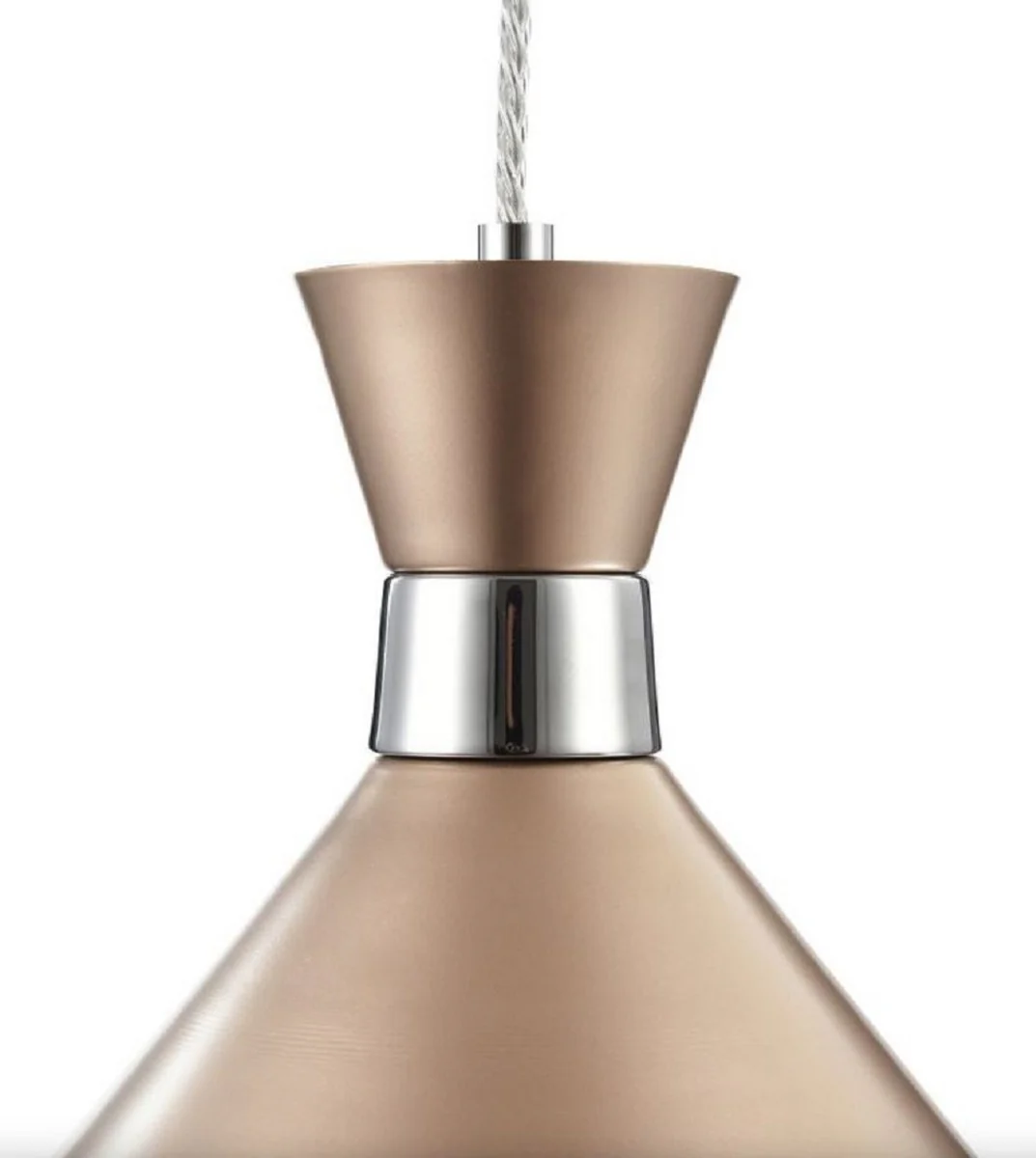 Casa Padrino Lámpara Colgante Champagne / Plata Ø 22,5 cm - Lámpara de Altura Regulable