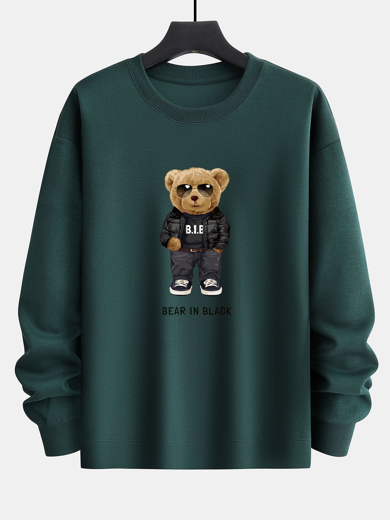Bear In Black Print Relax Fit Sweatshirt
