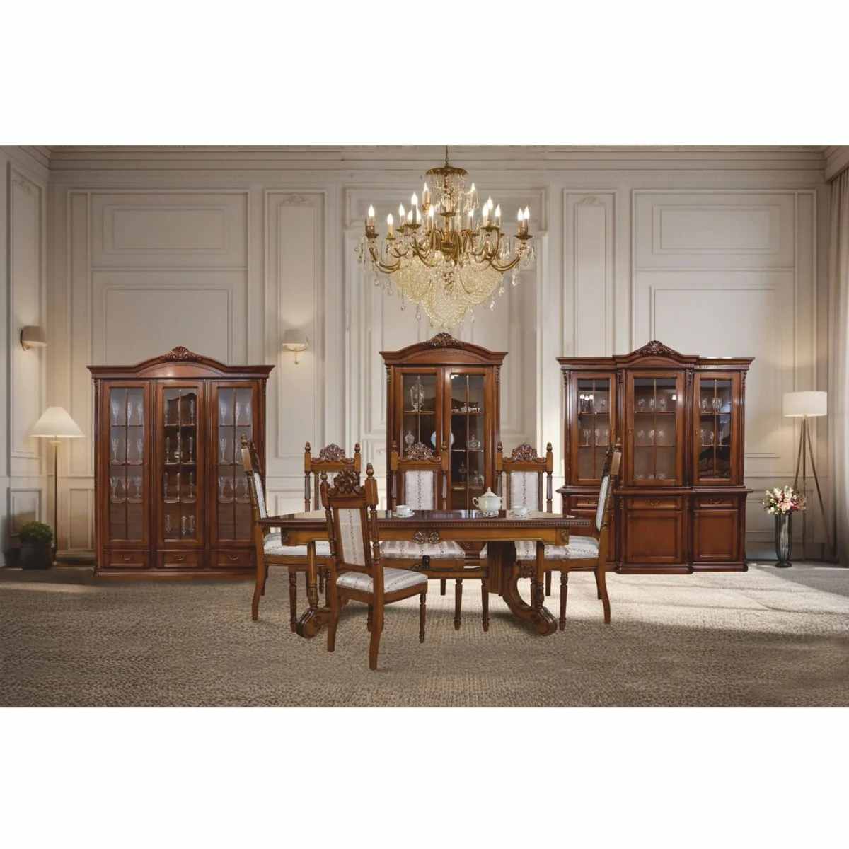 Casa Padrino vitrina barroco de lujo marr¨®n oscuro 122,7 x A. 220 cm - Muebles barrocos