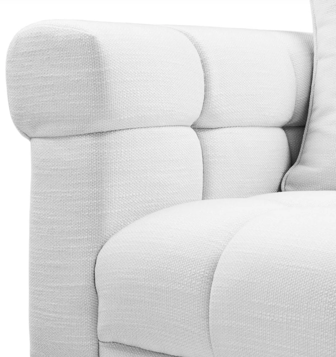 Casa Padrino Sof¨¢ de Lujo Blanco / Negro 240 x 98 x H. 69 cm - Sof¨¢ de Sal¨®n con 4 Almohadas - Muebles de Sal¨®n - Muebles de Lujo