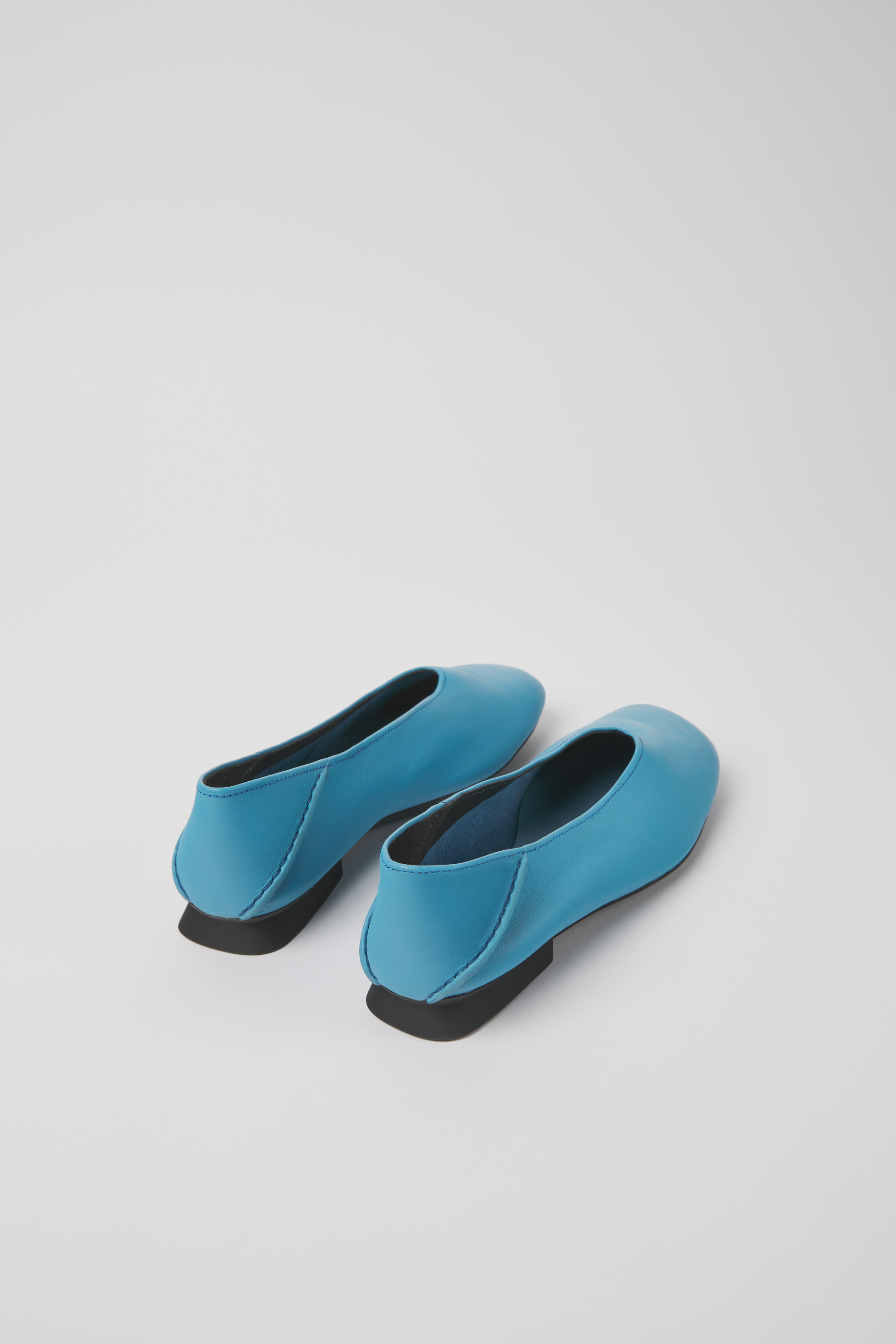 Casi Myra - Blue leather ballerinas for women