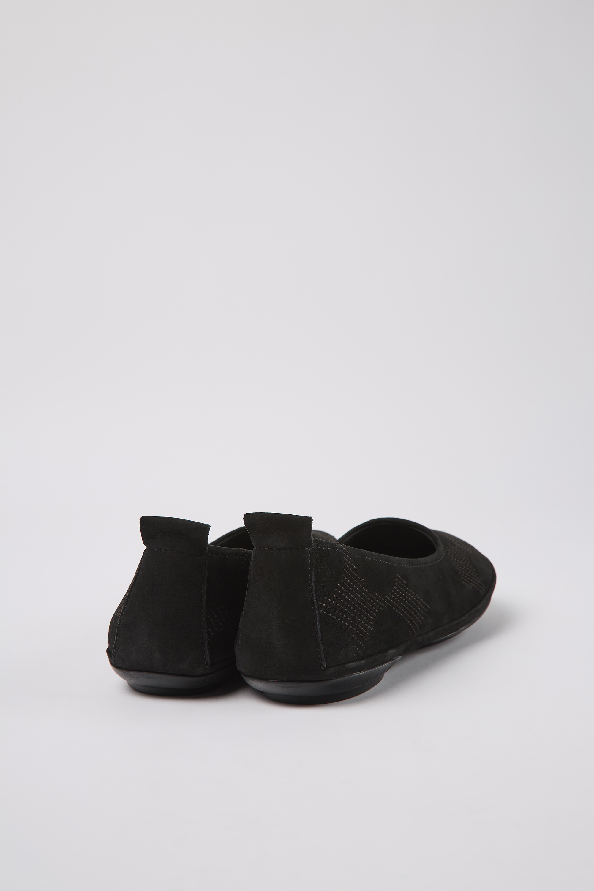 Twins - Black nubuck ballerinas for women