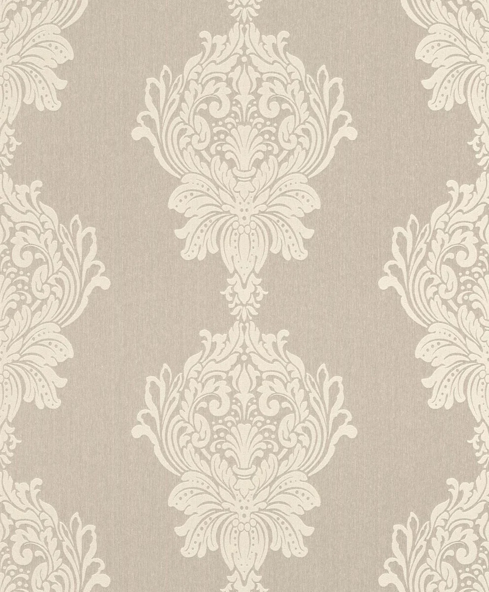 Casa Padrino papel pintado no tejido barroco beige - Papel pintado de salón de estilo barroco con patrón elegante - Decoración de salón barroco - Decoración de pared en estilo barroco