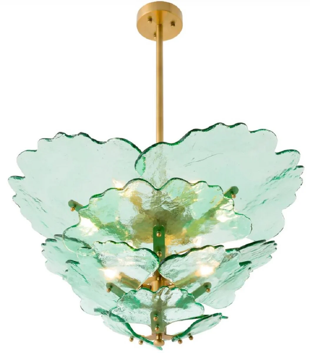 Casa Padrino l¨¢mpara de ara?a de lujo verde / lat¨®n antiguo ? 83 cm