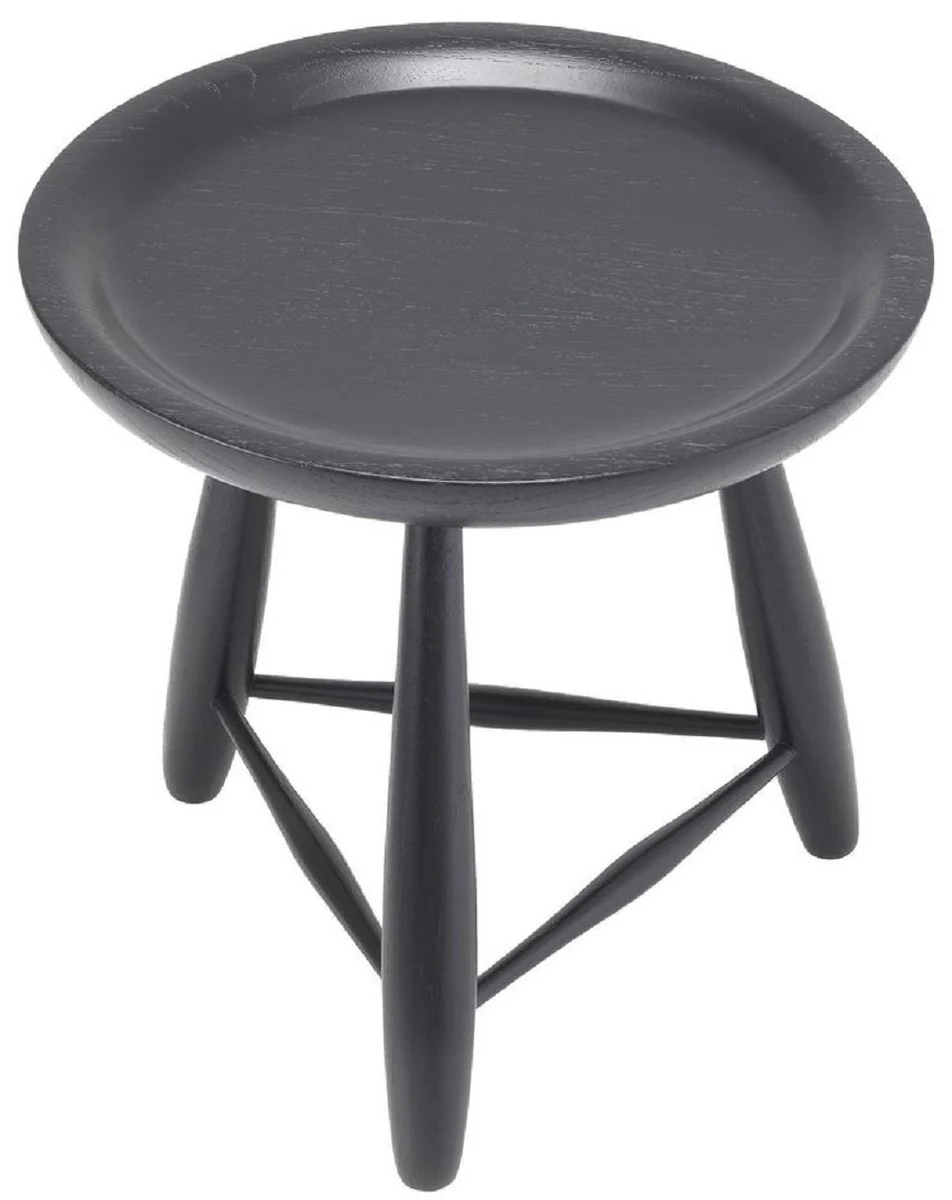 Casa Padrino mesa auxiliar de lujo de madera maciza negro ? 38 x A. 44 cm - Mesa redonda de madera de mindi - Muebles de sal¨®n de lujo