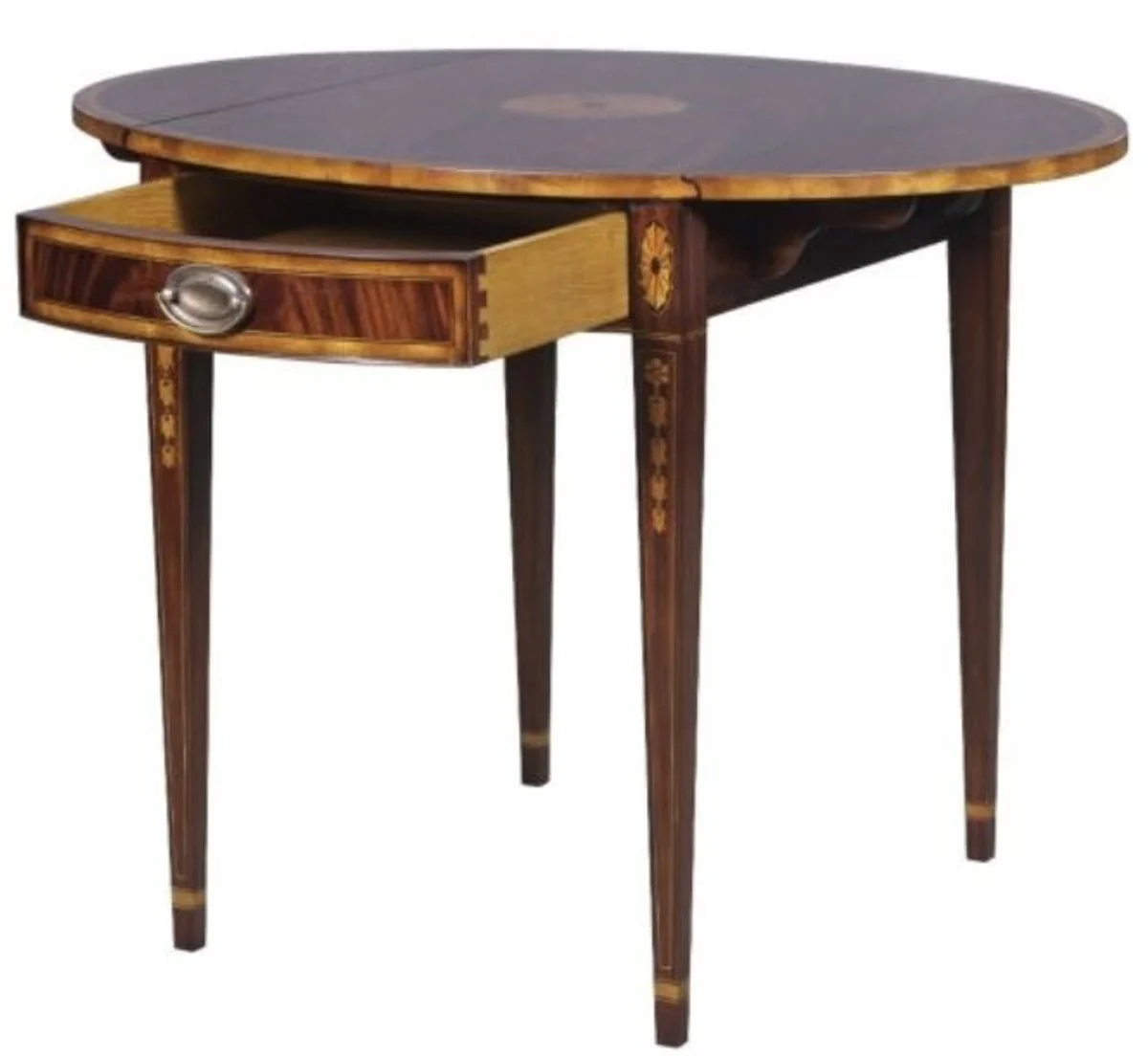 Casa Padrino mesa auxiliar de caoba con cajón marrón 96 x 77 x H. 73 cm - Mobiliario de Sala de Estar