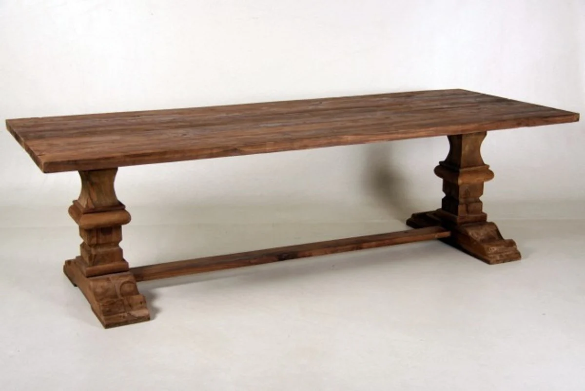 Casa Padrino Vintage teak dining table wood color Rustic Solid - country-style table teak