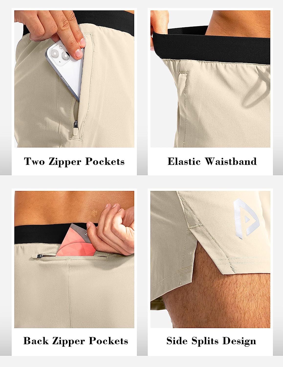 Men's Workout Running Shorts 5 Inch Lightweight Quick Dry Soccer Gym Athletic Shorts for Men with 3 Pockets