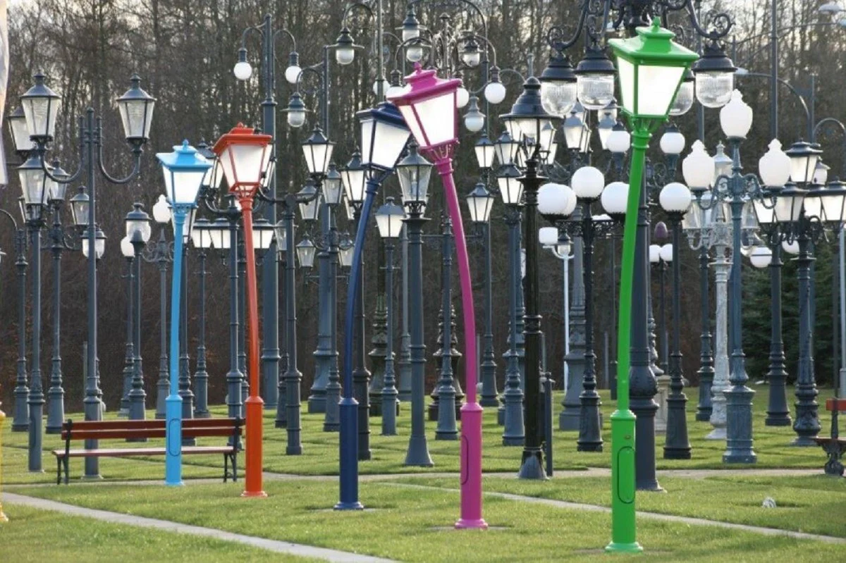 Casa Padrino linterna de jard¨ªn Art Nouveau verde A. 353,5 cm - Iluminaci¨®n exterior