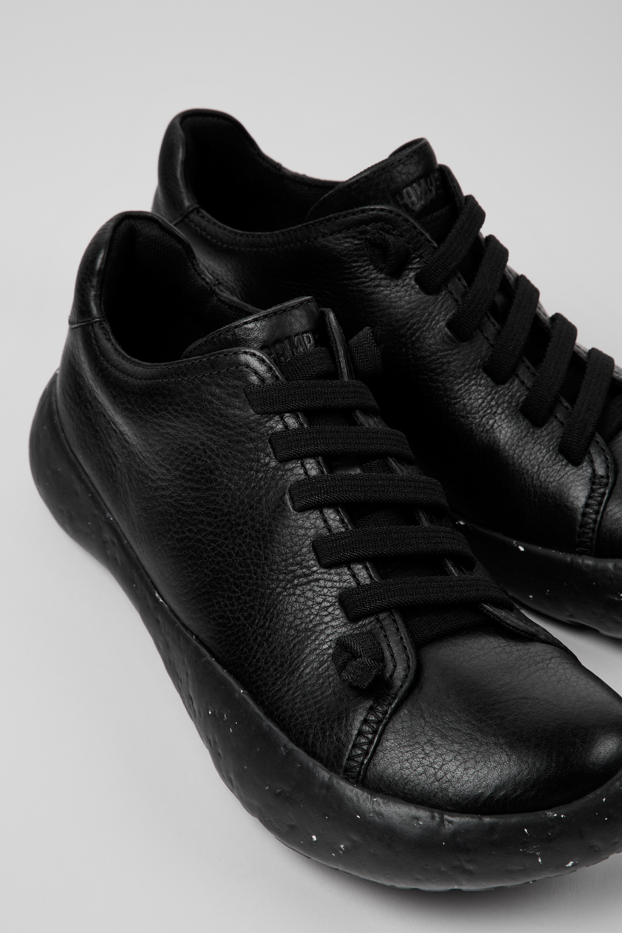 Peu Stadium - Black leather sneakers for men
