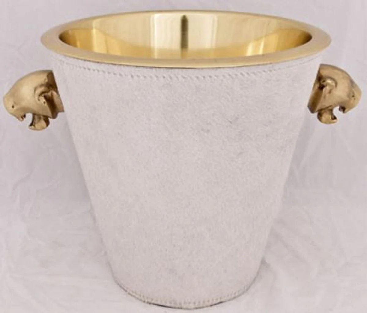 Casa Padrino enfriador de vino de lujo lat¨®n / blanco ? 25 x H. 25 cm - Accesorios Gastron¨®micos