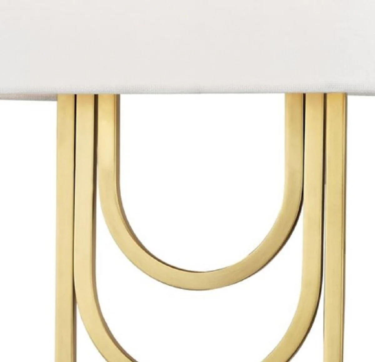 Casa Padrino lámpara de pared de lujo latón antiguo / blanco 20,3 x 9,5 x H. 34,3 cm - Lámpara de Pared de Diseño con Pantalla