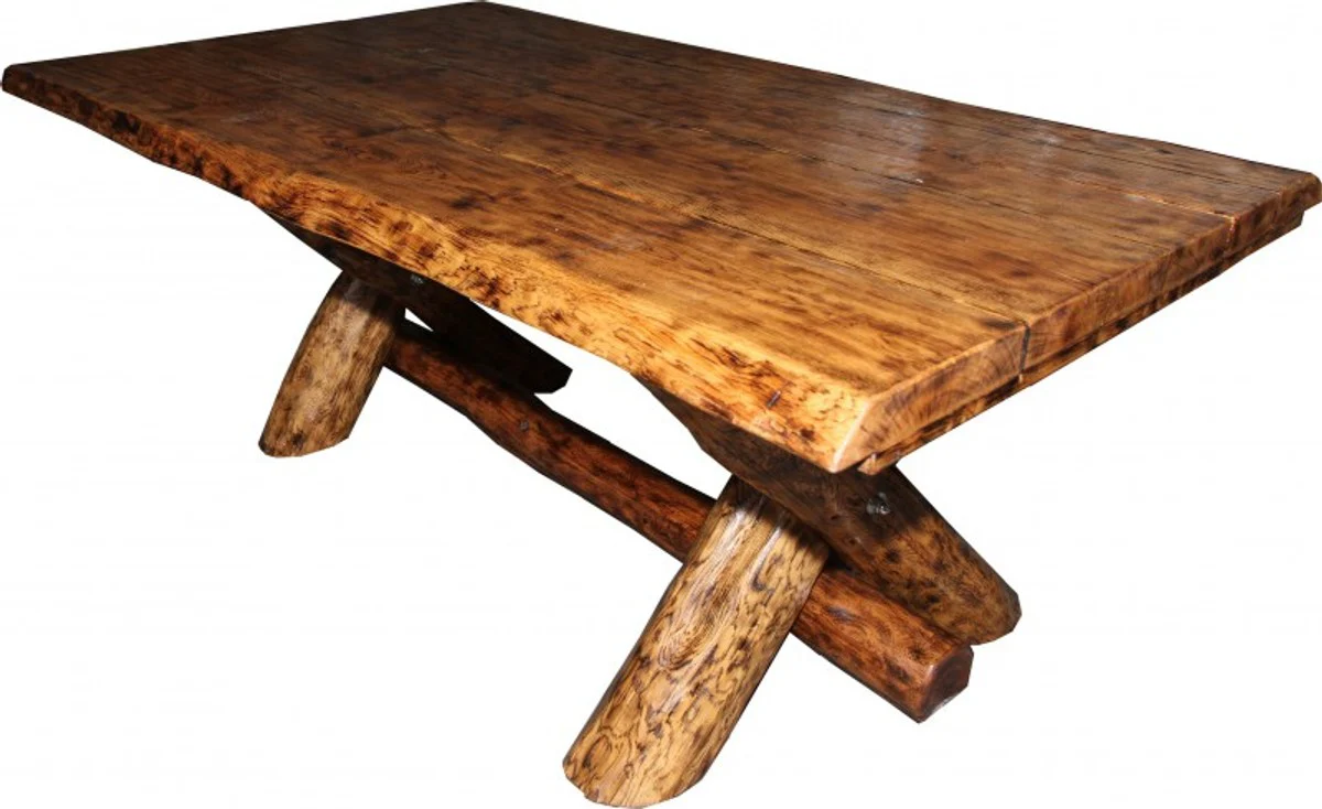Rustic oak dining table 200 x 115 cm - massive and heavy Casa Padrino - Gasthaus Table Dining Table knight table - Restaurant Furniture